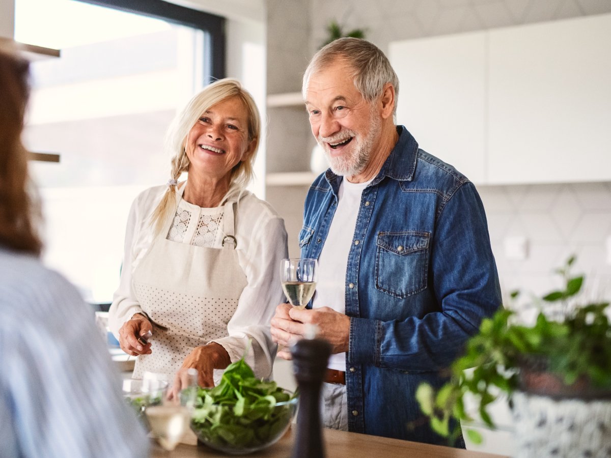 Older couple laughing