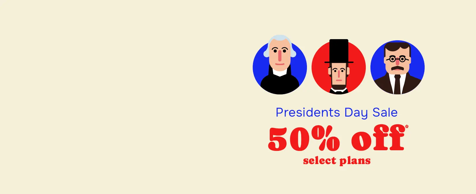 Hero image. 50% off select plans