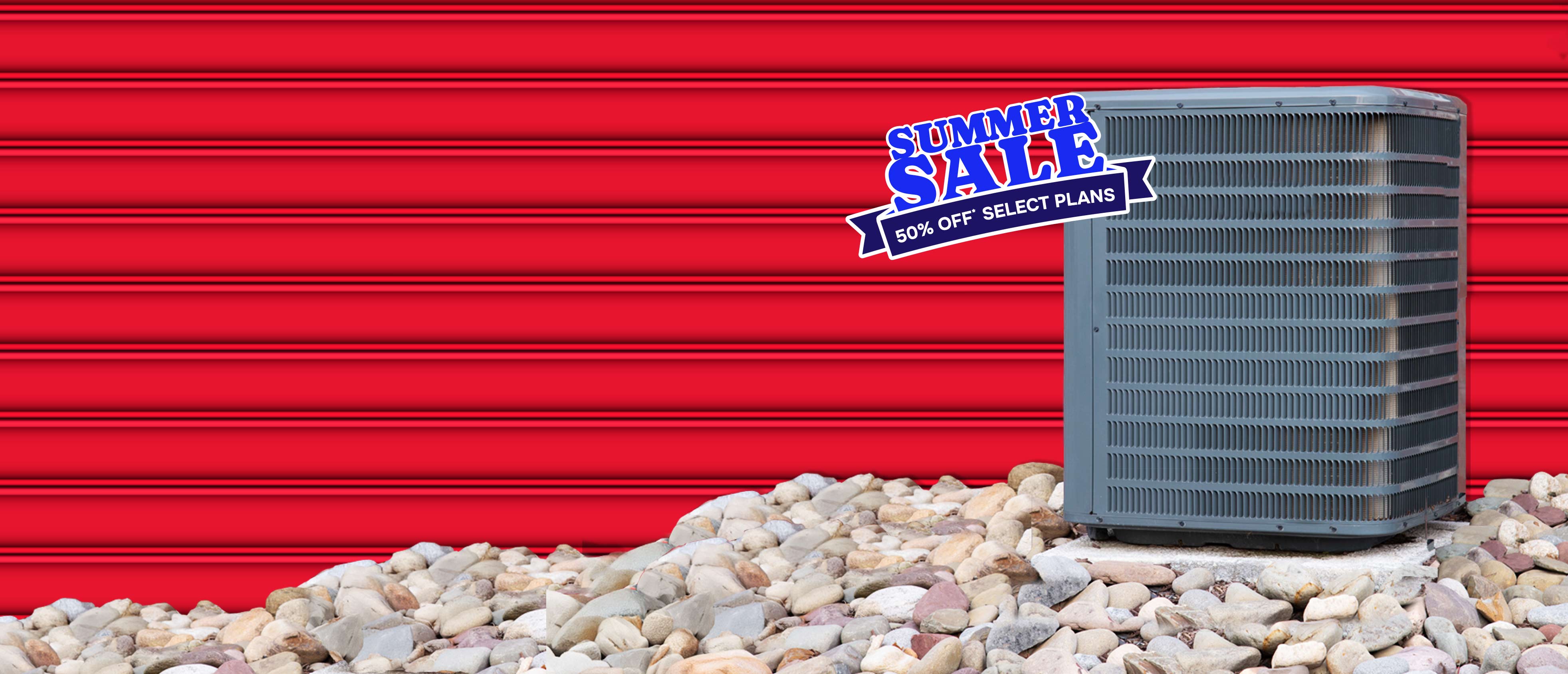 Air conditioner image. 50% off select plans