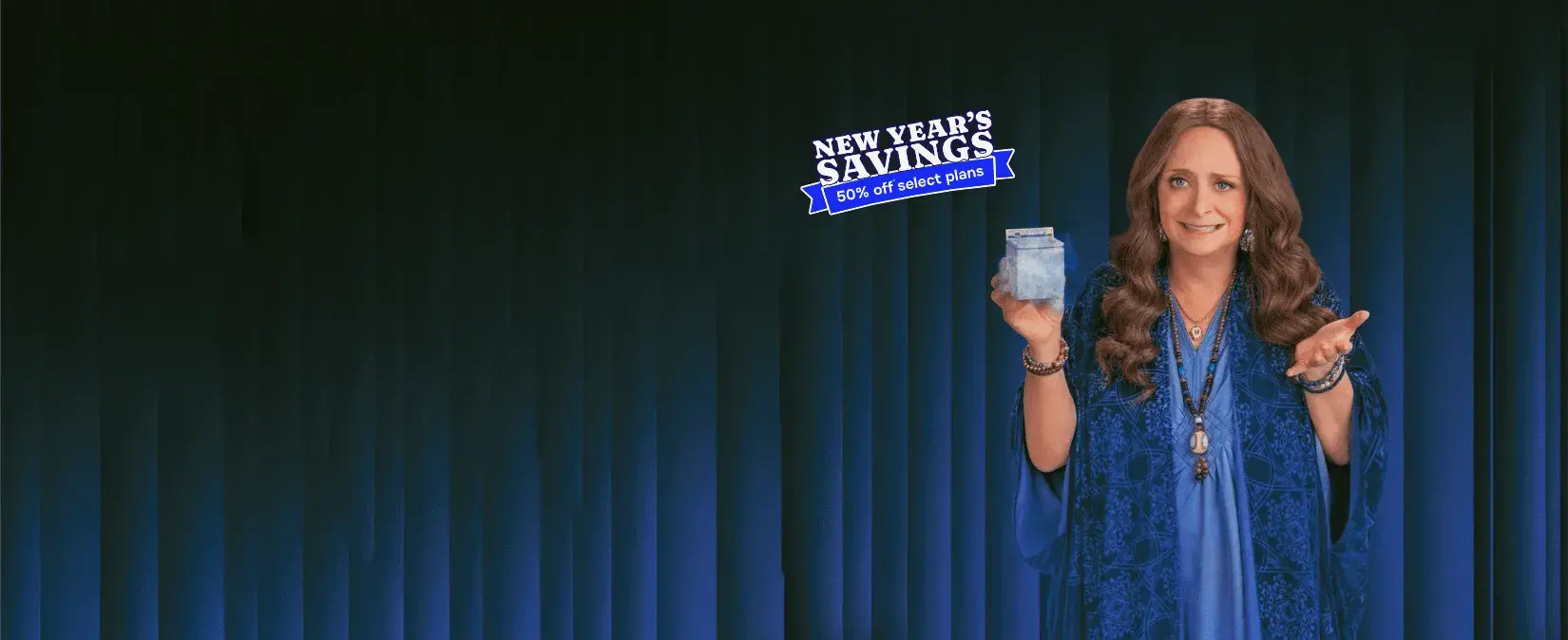 Hero image. 50% off select plans