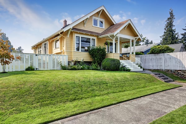 Yellow house in neighborhood 