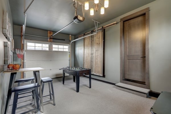 garage turned into rec room