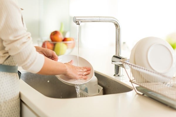 Running water in sink