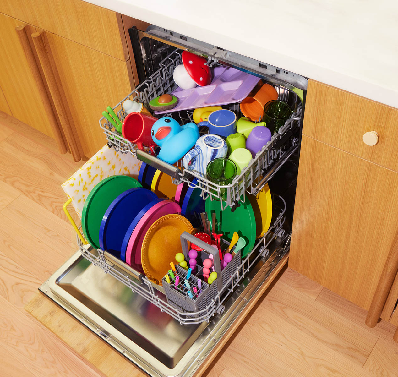 Dishwasher full of dishes