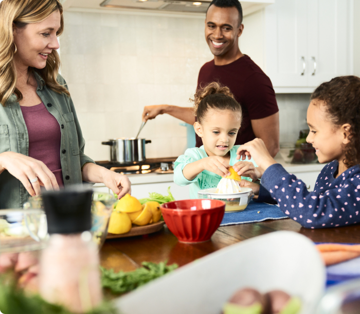 A Family enjoying breakfast