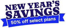 50% off* select plans