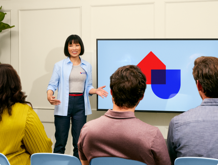 Person giving AHS presentatiom