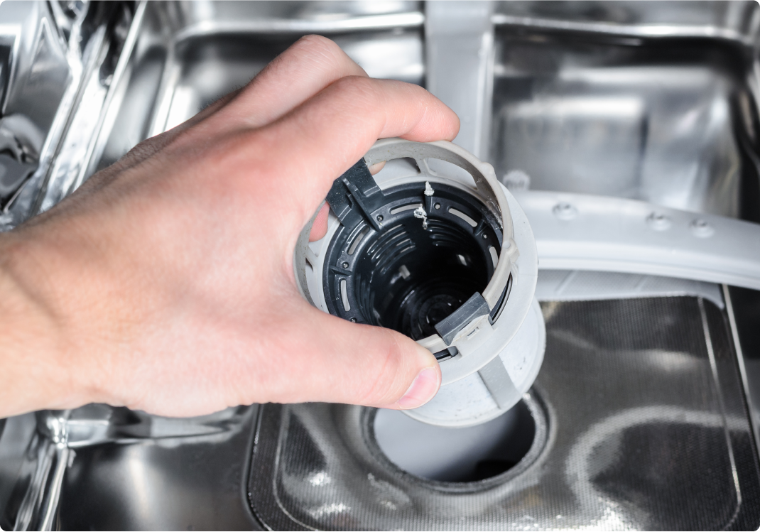 A sparkling clean dishwasher full of dishes