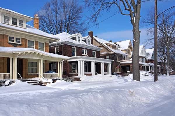 home covered in snow