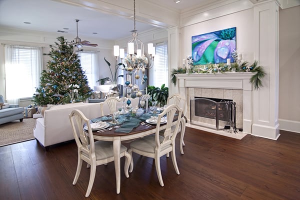 Christmas decor in living space