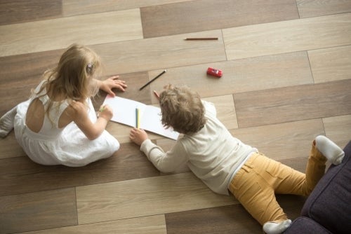 children playing on the floor