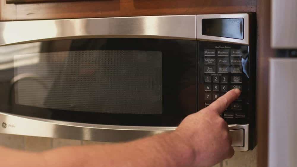 pressing Clear button on microwave