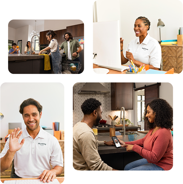 Photo collage of homeowners and experts