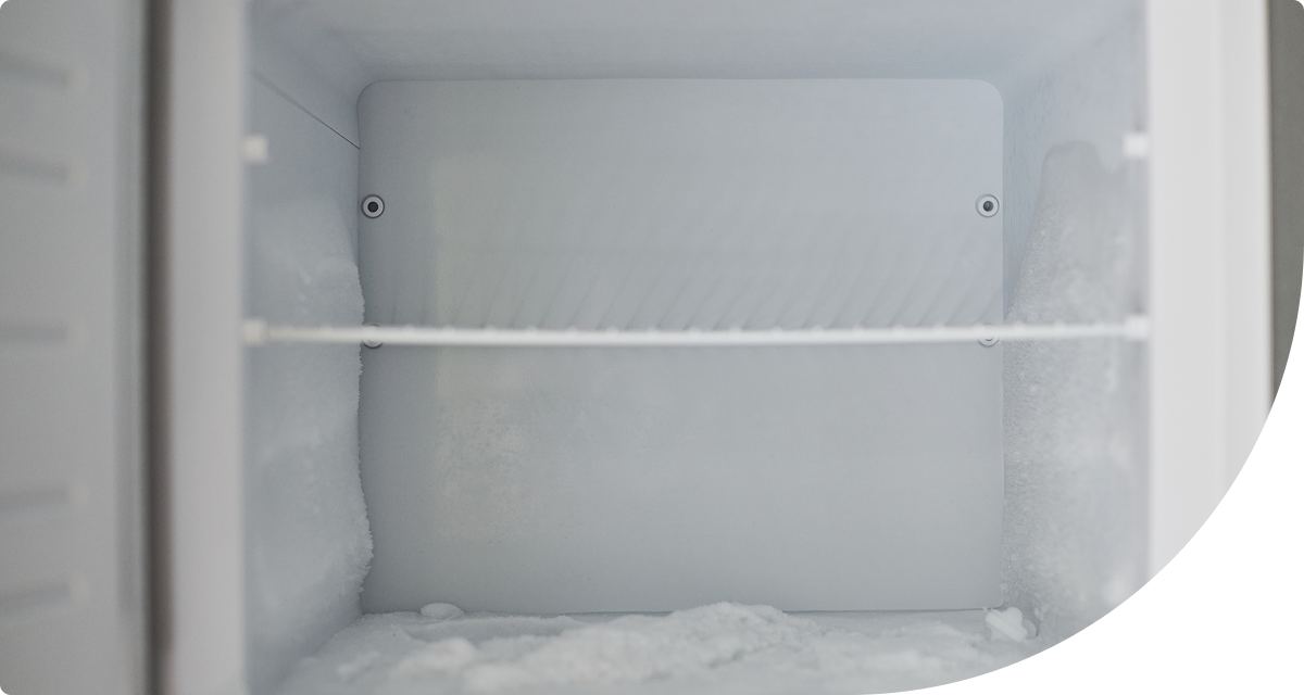 Inside of a freezer