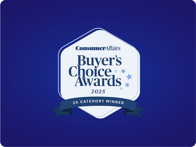 Consumer Affairs Buyer's Choice Awards 2025 - 3x Category Winner